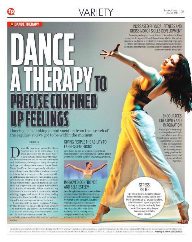Newspaper page: Dance, a therapy to precise confined up feelings