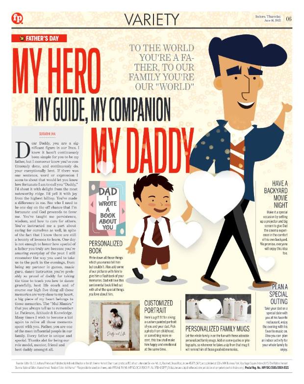 Newspaper page: My hero, my guide, my companion